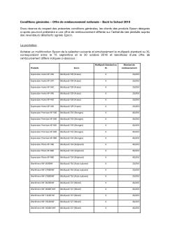 Offre de remboursement nationale – Back to School ... - Materiel.net