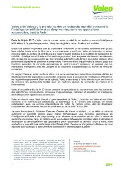 Valeo crée Valeo.ai, le premier centre de recherche mondial consacré ...