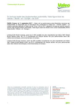 En tant que leader des équipementiers automobile, Valeo figure dans ...
