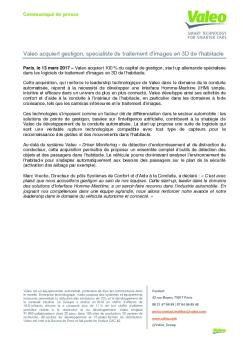 Valeo acquiert gestigon, spécialiste du traitement d'images en 3D de l ...