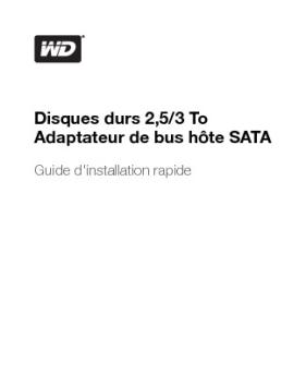 WD 2.5/3 TB Hard Drives SATA Host Bus Adapter Quick Install Guide