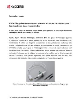 Communiqué de presse (pdf) - Kyocera