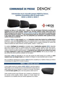 Introduction de la nouvelle gamme HEOS by Denon, système d ...