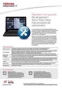 Réparation hors garantie Pas de garantie ? Aucun souci - Toshiba