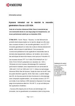 Communiqué de presse (pdf) - Kyocera