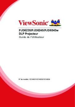 PJD6235/PJD6245/PJD6543w DLP Projecteur - viewsonic logo