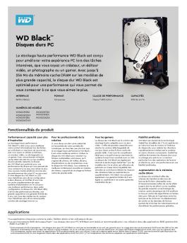 WD Black PC HD Series Specification Sheet - Western Digital