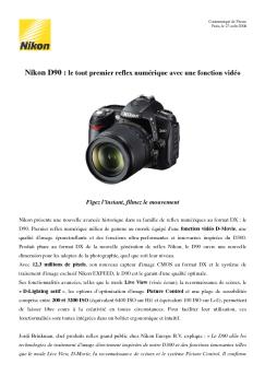 Nikon D90 : le tout premier reflex numérique avec une fonction vidéo