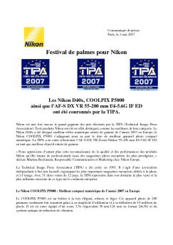 Festival de palmes pour Nikon