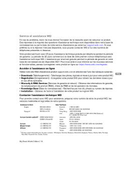 Service et assistance WD