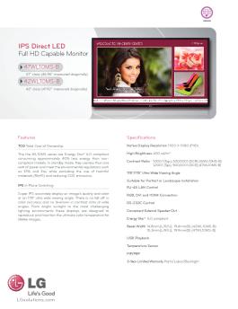 Specification Sheet - LG Electronics