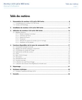 Table des matières - LaCie