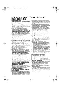 INSTALLATION DU FOUR À COLONNE/ DEMI ... - Quel four