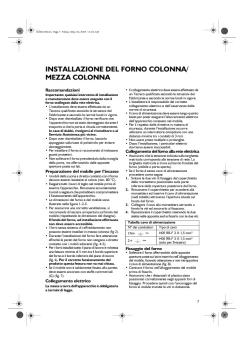 INSTALLAZIONE DEL FORNO COLONNA/ MEZZA COLONNA