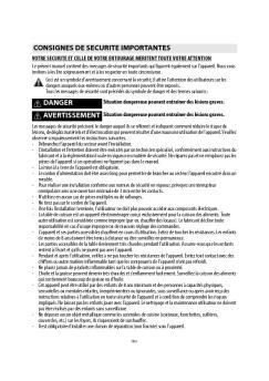 CONSIGNES DE SECURITE IMPORTANTES DANGER
