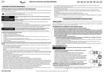 FR TABLE DE CUISSON A GAZ ENCASTRABLE