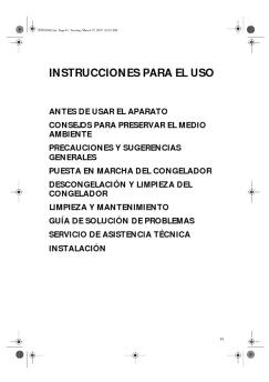 puesta en marcha del congelador