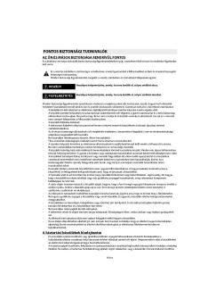 FONTOS BIZTONSÁGI TUDNIVALÓK