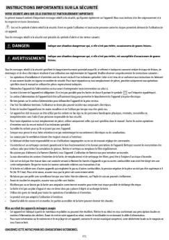 instructions importantes sur la sécurité avertissement