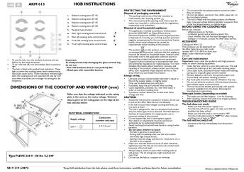 HOB INSTRUCTIONS DIMENSIONS OF THE COOKTOP ...