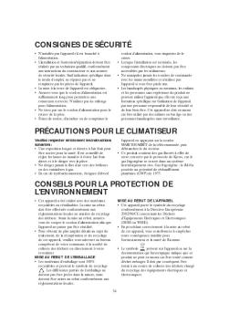 consignes de sécurité précautions pour le climatiseur ...
