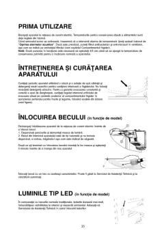 prima utilizare întretinerea si curatarea aparatului