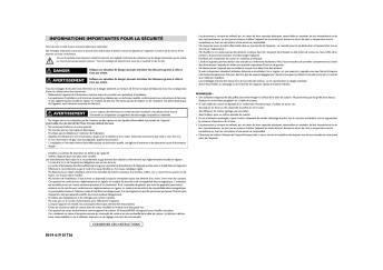 INFORMATIONS IMPORTANTES POUR LA SÉCURITÉ