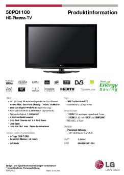 50PQ1100 Produktinformation HD-Plasma-TV - LG Electronics