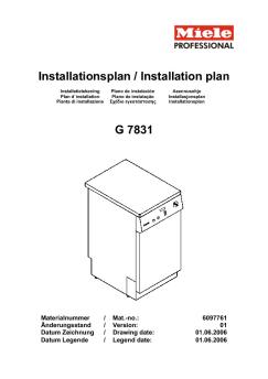 Installationsplan / Installation plan G 7831 - Dental Quality