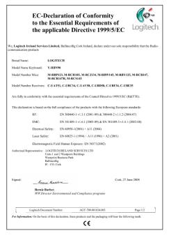 EC-Declaration of Conformity to the Essential ... - Logitech