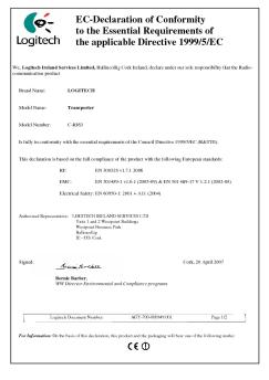 EC-Declaration of Conformity to the Essential ... - Logitech