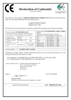 Declaration of Conformity - Logitech