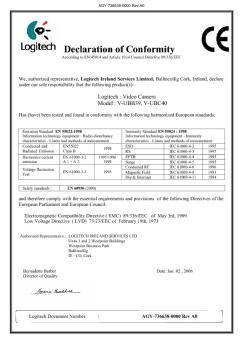 Declaration of Conformity - Logitech