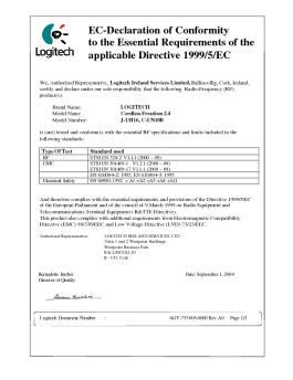 EC-Declaration of Conformity to the Essential ... - Logitech
