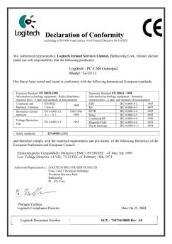 Declaration of Conformity - Logitech