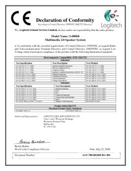 Declaration of Conformity - Logitech