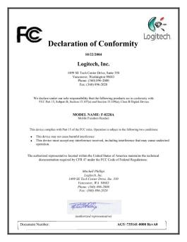 Declaration of Conformity - Logitech