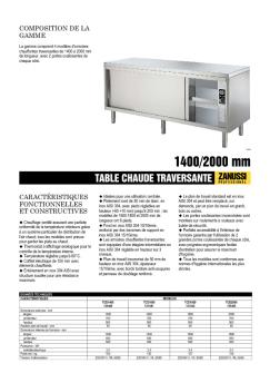 TABLE CHAUDE TRAVERSANTE