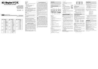 AC1RV Owner's Manual - The VOX Showroom