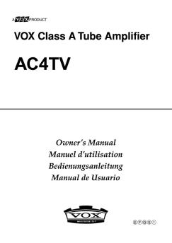 AC4TV owner's manual - The VOX Showroom
