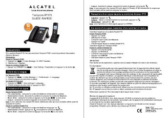 Temporis IP315 GUIDE RAPIDE