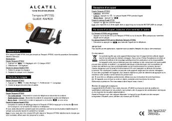 Temporis IP770G GUIDE RAPIDE