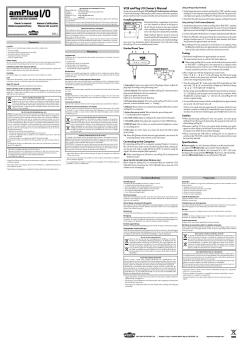amPlug I/O Owner's manual - Vox