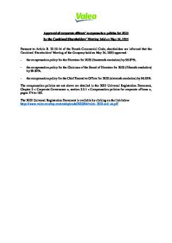 Approval Of Corporate Officers Compensation Policies For 2023