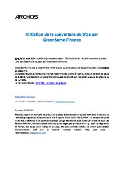 Archos Communique De Presse Couverture Titre   Mai 2024
