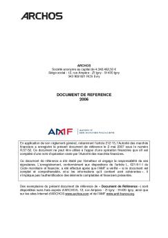 Archos - Projet de Document de référence 2006 - Version Finale