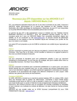 Les jeux DTI accessibles depuis votre Tablette Internet Multimédia ...