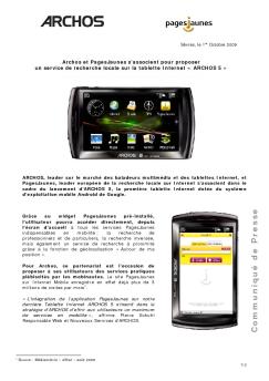Communiqué de Presse - Archos