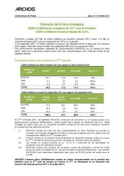 Poursuite de la forte croissance