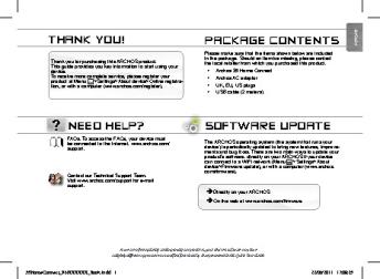 SOFTWARE UPDATE NEED HELP? PACKAGE CONTENTS ...